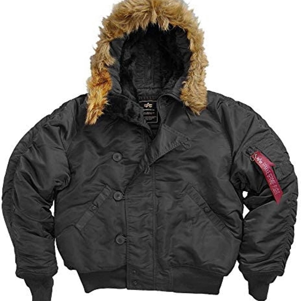 ALPHA INDUSTRIES JACKET, FLYING MAN'S HEAVY
ATTACHED HOOD N-2B